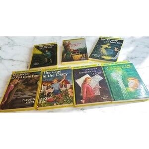 Lot Of 7 Nancy Drew Books Mystery Flashlight Hard Cover 2, 3, 4, 6-9